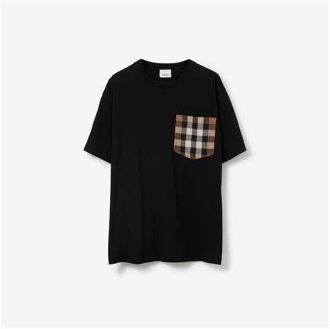 burberry patch pocket striped t-shirt|Check Pocket Cotton T.